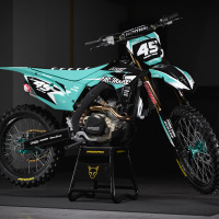 Motocross Graphics Kit Honda Stealth Teal Promo