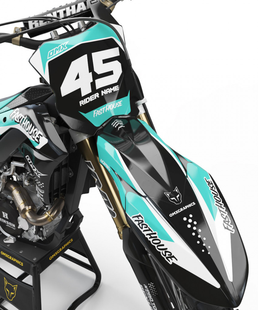 Motocross Graphics Kit Kawasaki Stealth 2 Front