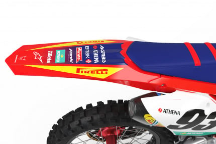 Red and Blue Dirt Bike Graphics Kit For Honda - TEAM - Tail