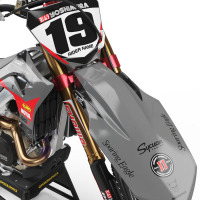 Motocross Graphics For Honda Competition Grey Front