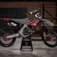 Motocross Graphics For Honda Competition Grey Promo