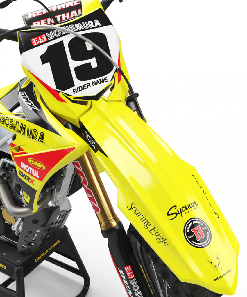 Motocross Graphics For Suzuki Competition Yellow Front