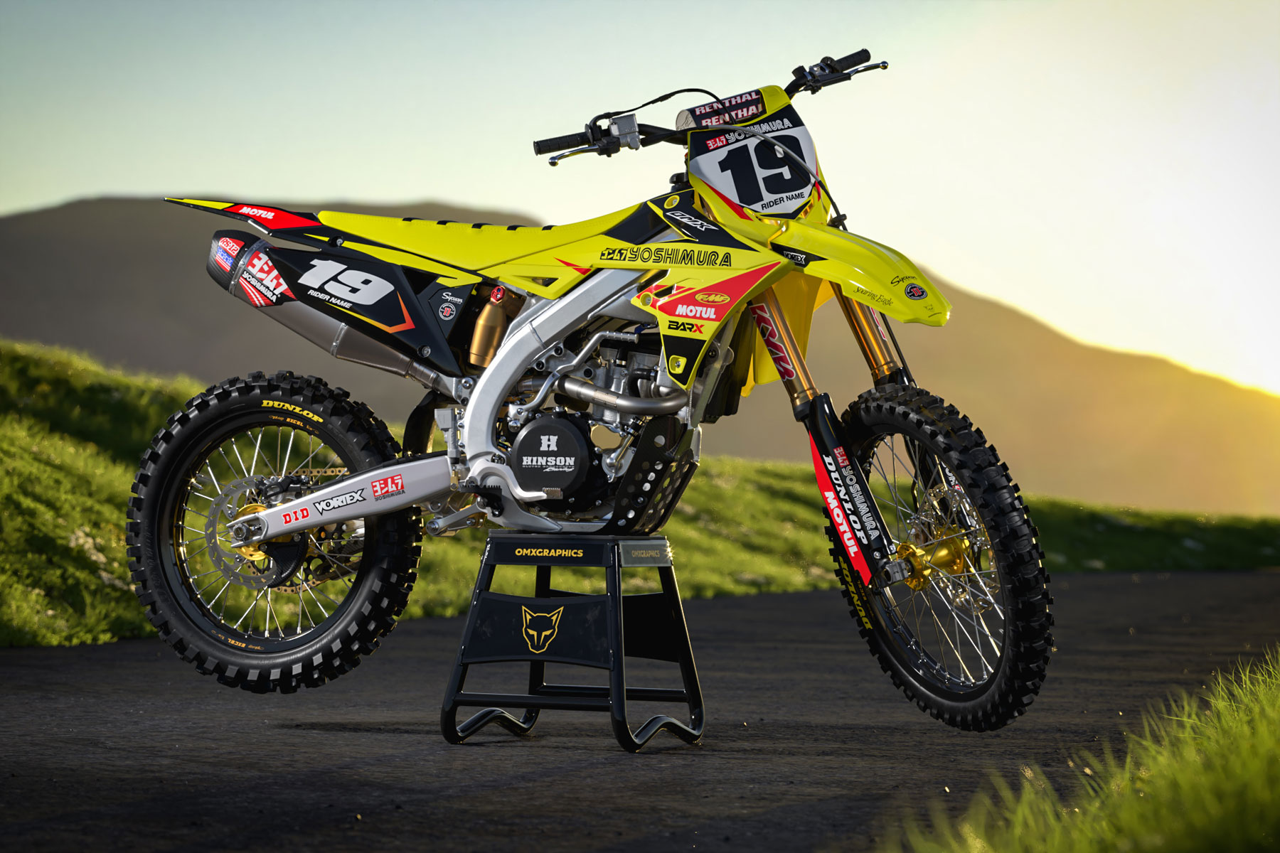 Motocross Graphics For Suzuki Competition Yellow Promo
