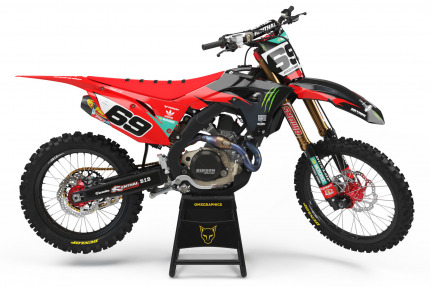 Dirt Bike Graphics Kit For Honda - ENERGY Black