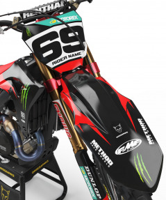 Dirt Bike Graphics Kit For Honda - ENERGY Black - Front