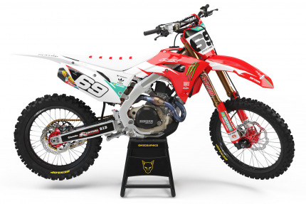 Red and White Dirt Bike Graphics Kit For Honda - MONSTER Red