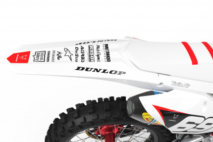 Red and White Dirt Bike Graphics Kit For Honda - MONSTER Red - Back