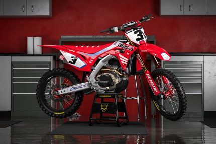 Red and White Dirt Bike Graphics Kit For Honda - Stock - Promo