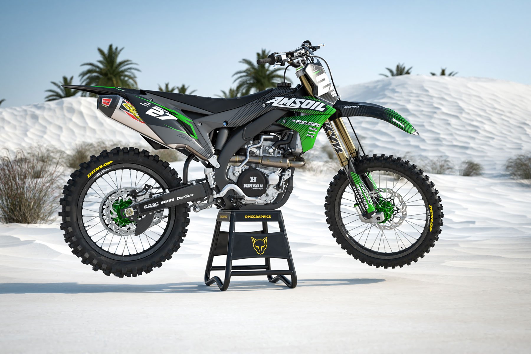 Dirt Bike Graphics Kit for Kawasaki KX KXF Throttle Promotion