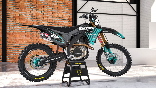 Dirt Bike Graphics Kit For Honda - THROTTLE Teal - Promo