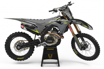 Grey Dirt Bike Graphics Kit For Honda - HOLESHOT