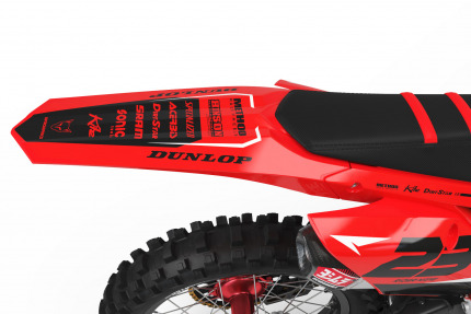 Red and Black Dirt Bike Graphics Kit For Honda - HOLESHOT - Back