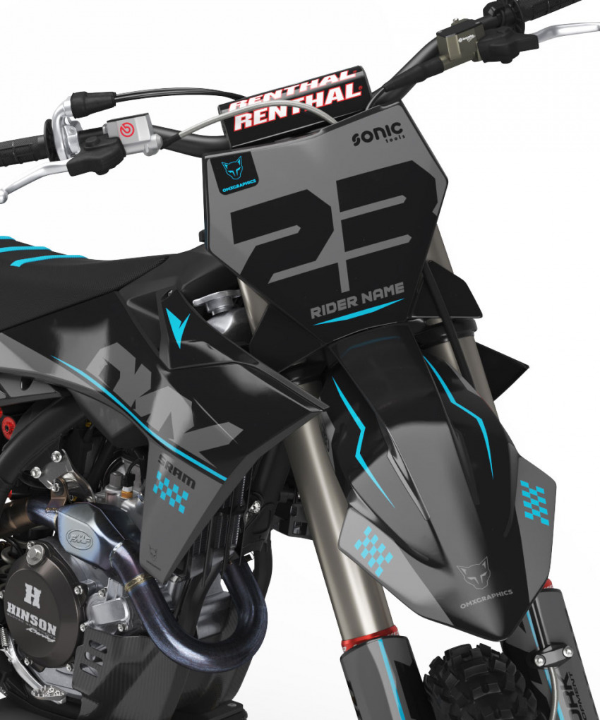 Motocross Graphics Kit For KTM SX XC Holeshot Grey Front