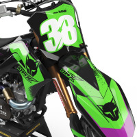 Kawasaki Blast Mx Graphics Green Black Front