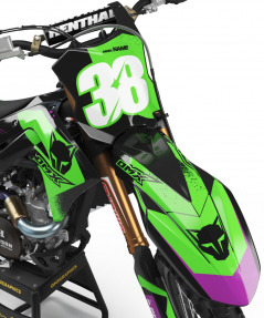 Kawasaki Blast Mx Graphics Green Black Front