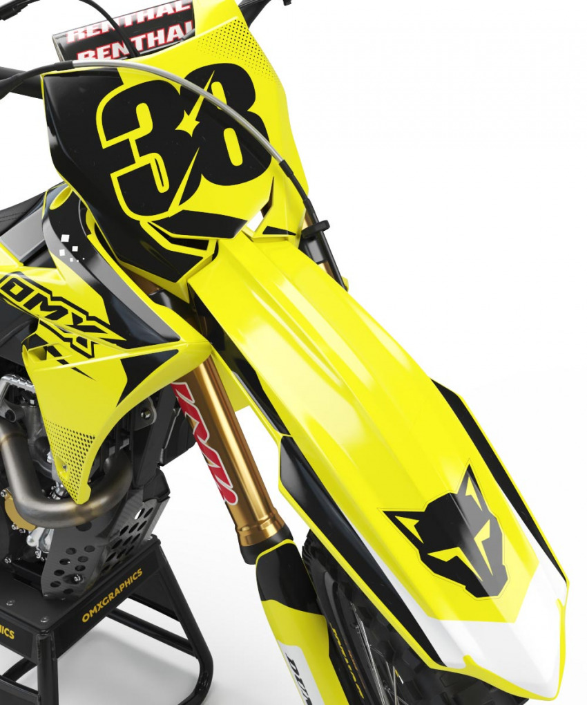 Suzuki Blast Mx Graphics Kit Yellow Front