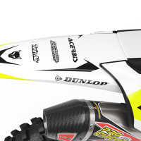 Custom Dirt Bike Graphics Blast Kawasaki White Black Tail