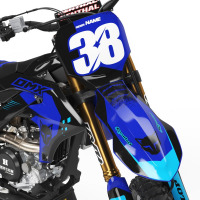 Custom Dirt Bike Graphics Blast Yamaha Blue Front