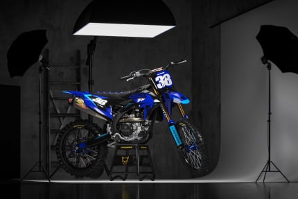 Custom Dirt Bike Graphics Blast Yamaha Blue Promo