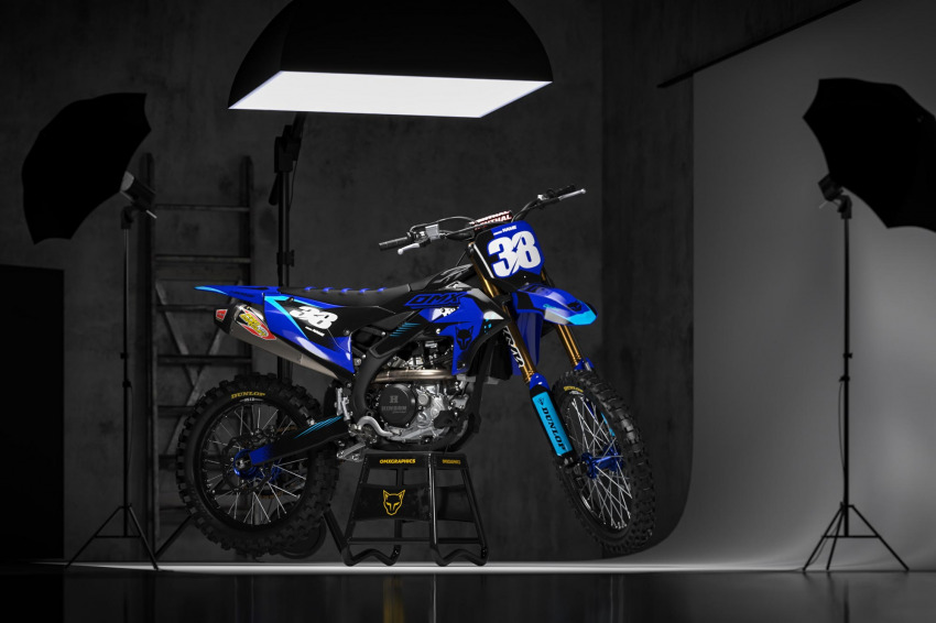 Custom Dirt Bike Graphics Blast Yamaha Blue Promo