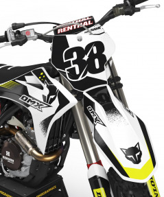 Dirt Bike Graphics Kit GasGas Blast Black White Front