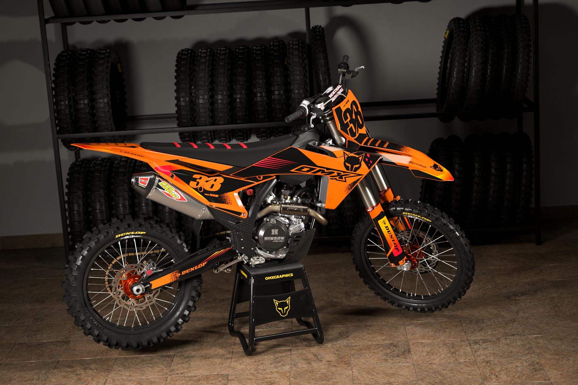 Dirt Bike Graphics for KTM Blast Orange Black Promo