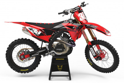 Red and Black Dirt Bike Graphics Kit For Honda - Blast