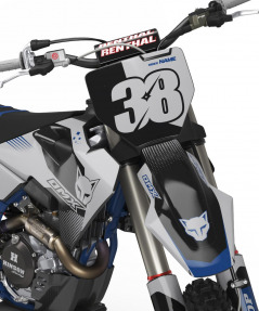 Husqvarna Blast Mx Graphics Kit Blue Grey Front