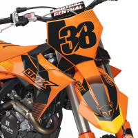KTM Blast Mx Graphics Kit Orange Front