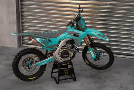 Teal and Grey Dirt Bike Graphics Kit For Honda - Blast Teal - Promo