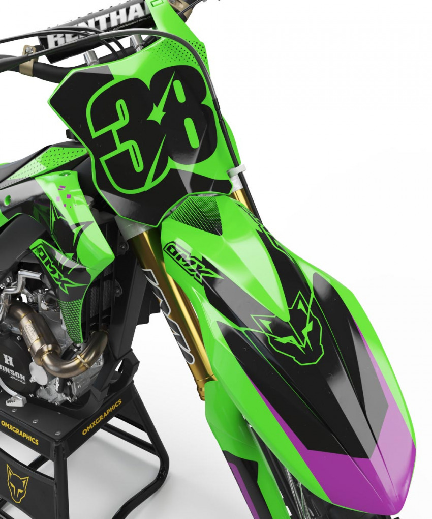 Kawasaki Blast Mx Graphics Front