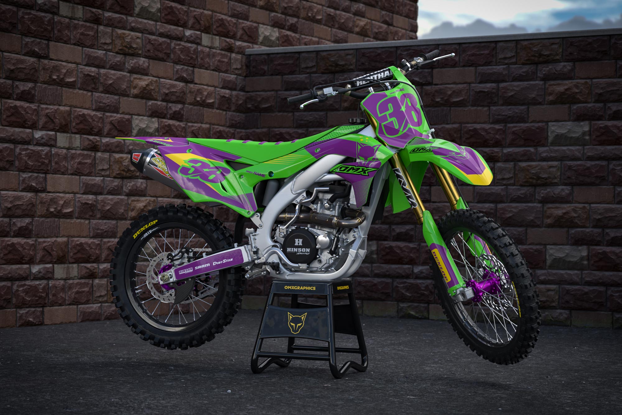 Kawasaki Blast Mx Graphics Green Purple Promo