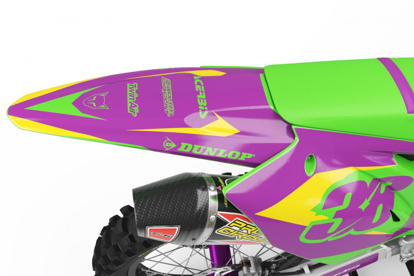 Kawasaki Blast Mx Graphics Green Purple Tail