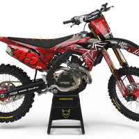 Red and Black Dirt Bike Graphics Kit For Honda - Battalion Red