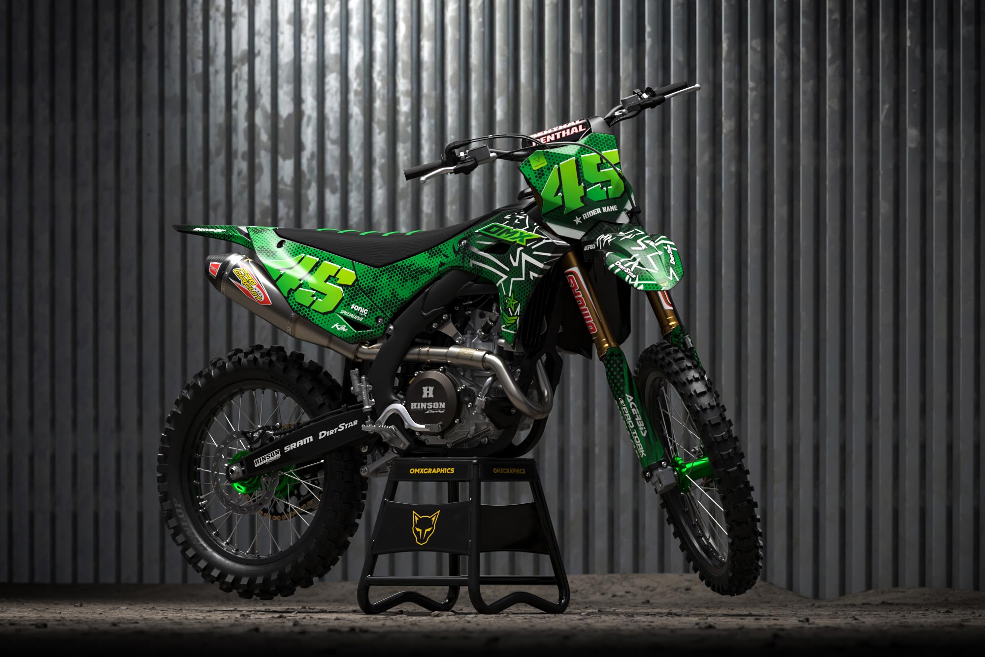 KAWASAKI Team Green Vintage Motocross Stickers – Die Cut Decals, Lot Of 2