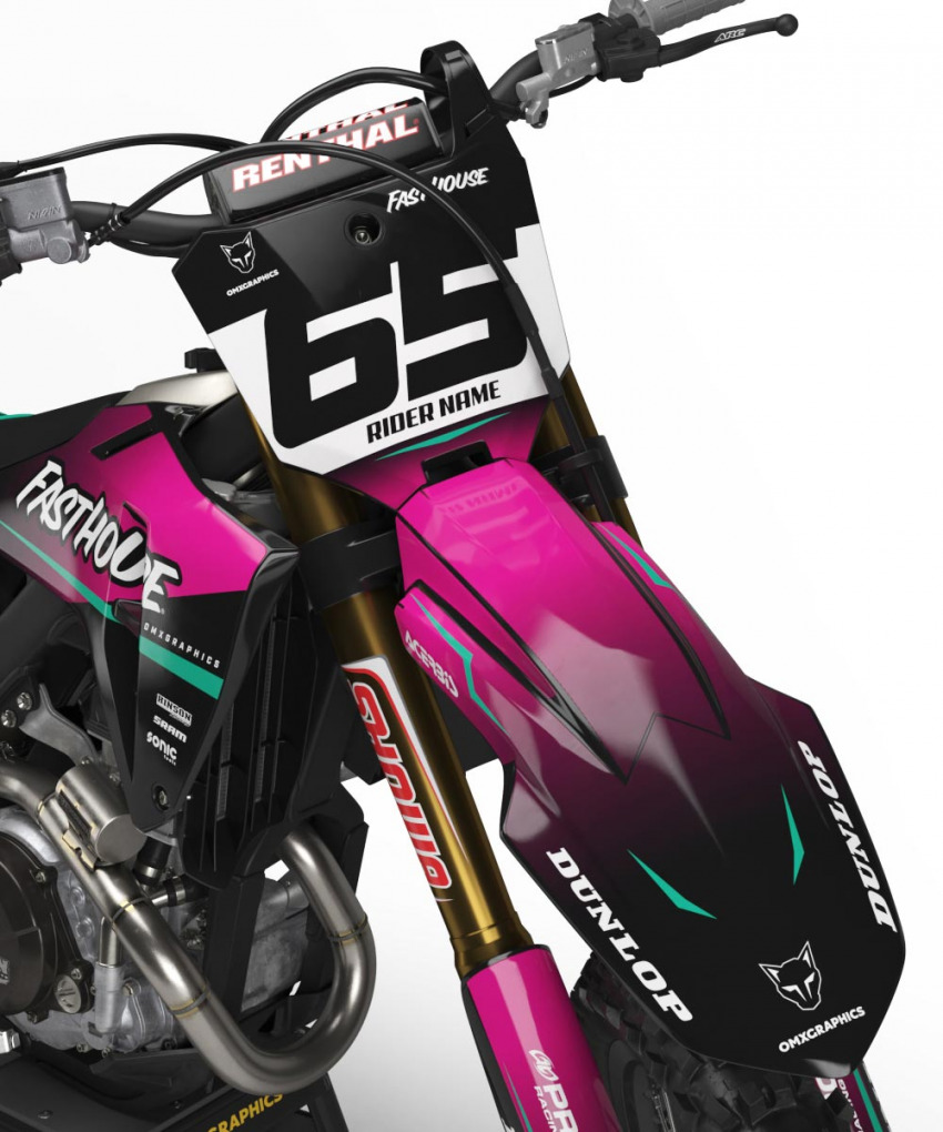 Custom Dirt Bike Graphics Kit for Honda Reckless 2 Front