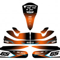 Custom Go Kart Graphics Kit Reckless Orange Layout