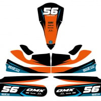 Go Kart Graphics Kit Instinct Orange for All Bodywork Types Layout