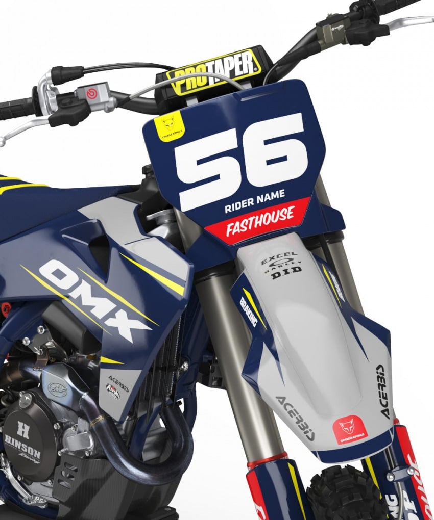 Dirt Bike Graphics Kit For Husqvarna All Models Instinct Blue Grey Front