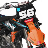 Dirt Bike Graphics Kit For KTM All Models Instinct Orange Black Front