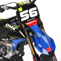 Dirt Bike Graphics Kit For Yamaha All Models Instinct Blue Black Front