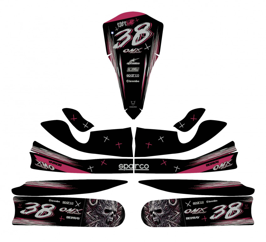 Custom Go Kart Graphics Kit Hellthorn Layout