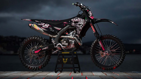 Kawasaki KLX KX Mx Graphics Hellthorn Promo