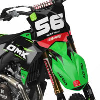 Kawasaki Motocross Graphics Kit Instinct Green Front