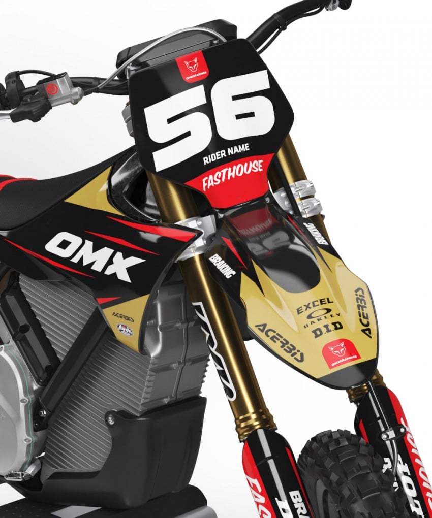 Stark Varg Motocross Graphics Kit Instinct Black Gold Front