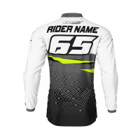 Custom MX Jersey in Grey and Lime Color AMAZE Back Side