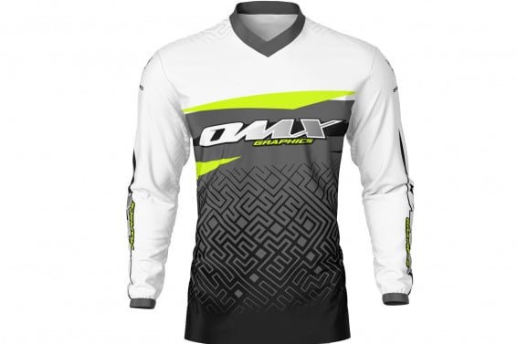 Custom MX Jersey in Grey and Lime Color AMAZE Front Side