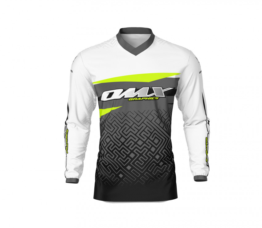 Custom MX Jersey in Grey and Lime Color AMAZE Front Side