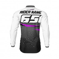 Custom MX Jersey in Grey and Purple AMAZE Back SIde