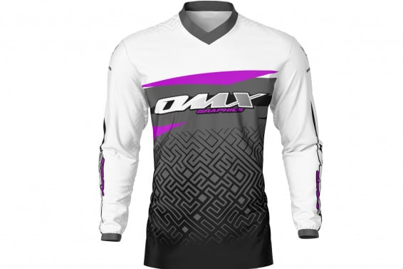 Custom MX Jersey in Grey and Purple AMAZE Front SIde